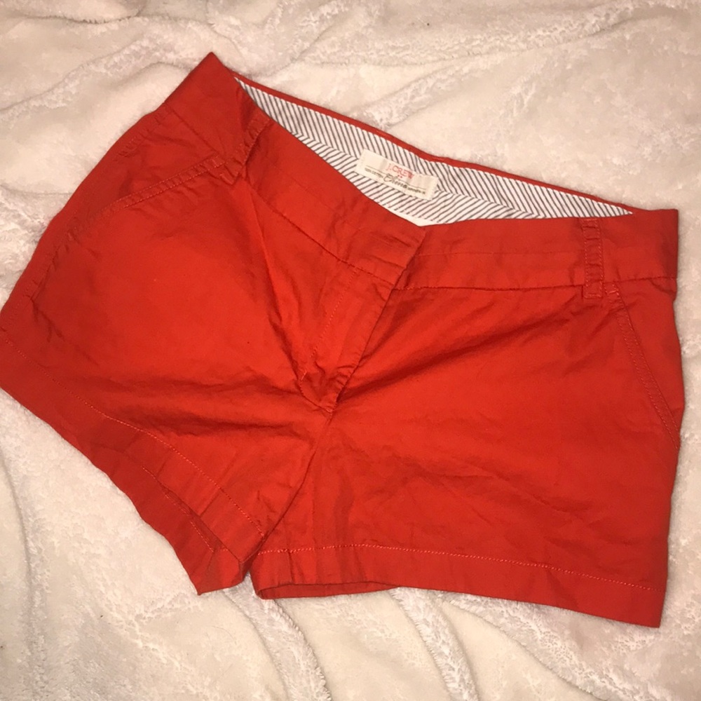 Bright red J. Crew chino shorts
